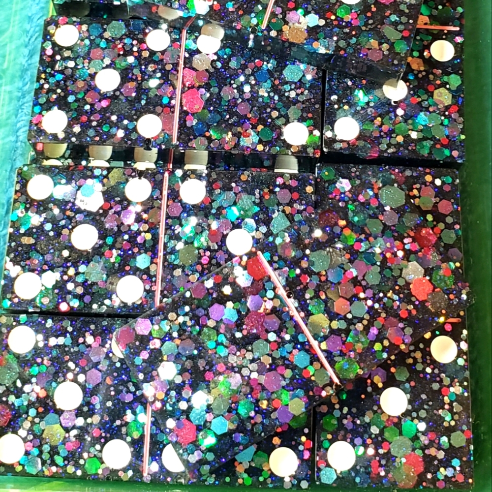 Glitter Handmade Resin Dominoes